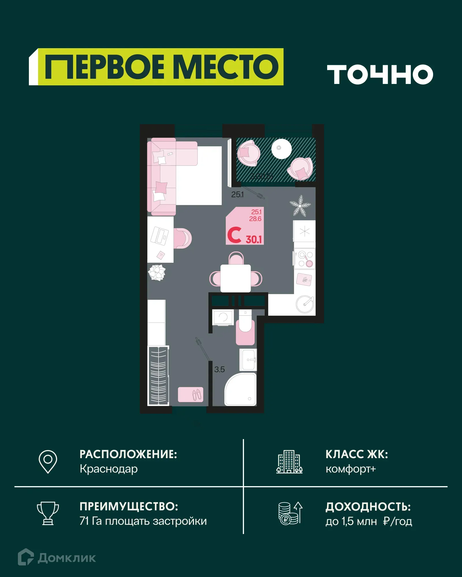 Фото квартиры в ЖК Первое место