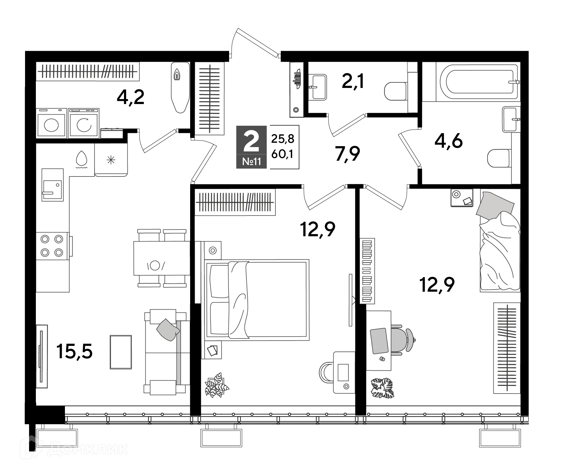 Фото квартиры в ЖК Догма Парк
