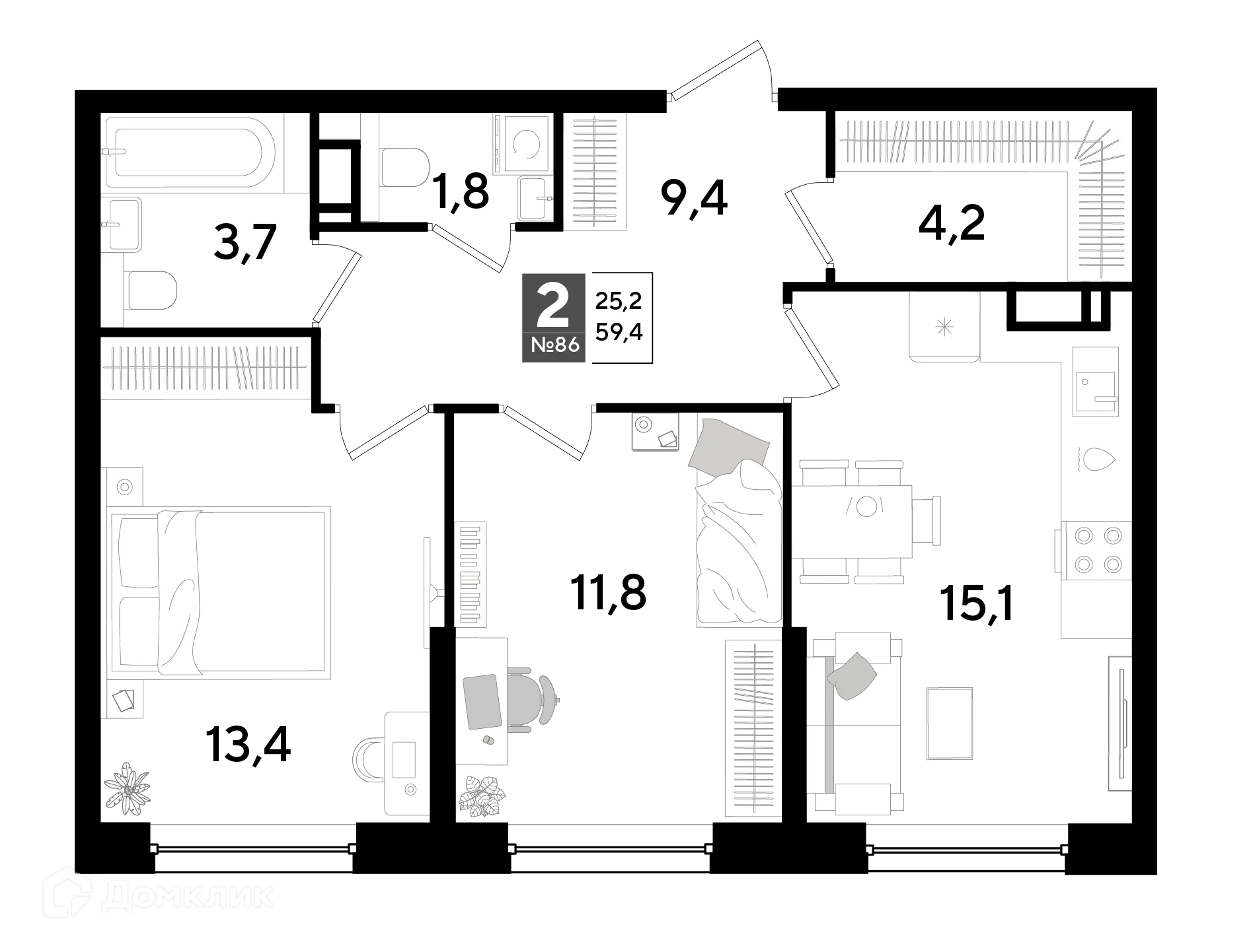 Фото квартиры в ЖК Догма Парк