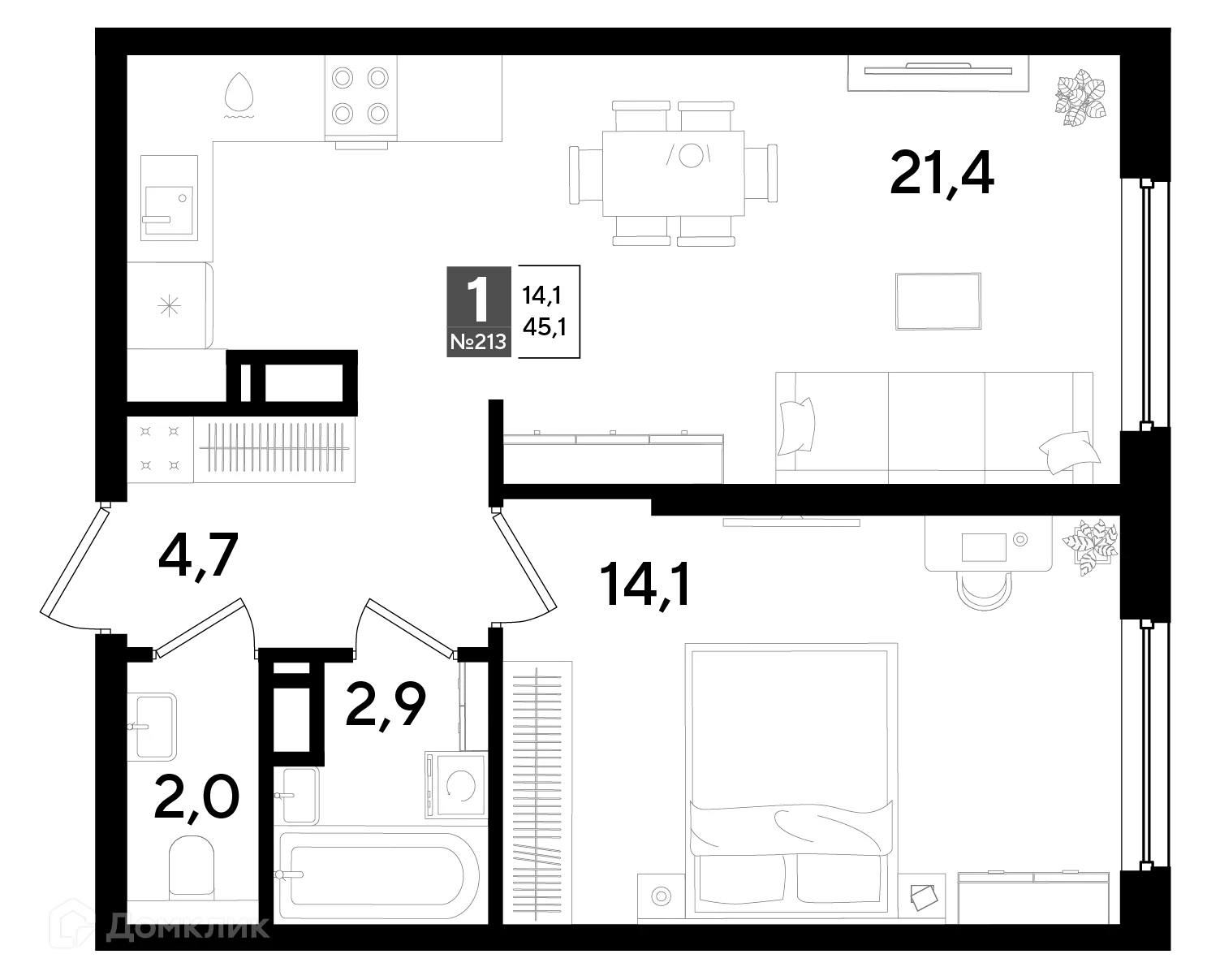 Фото квартиры в ЖК Догма Парк