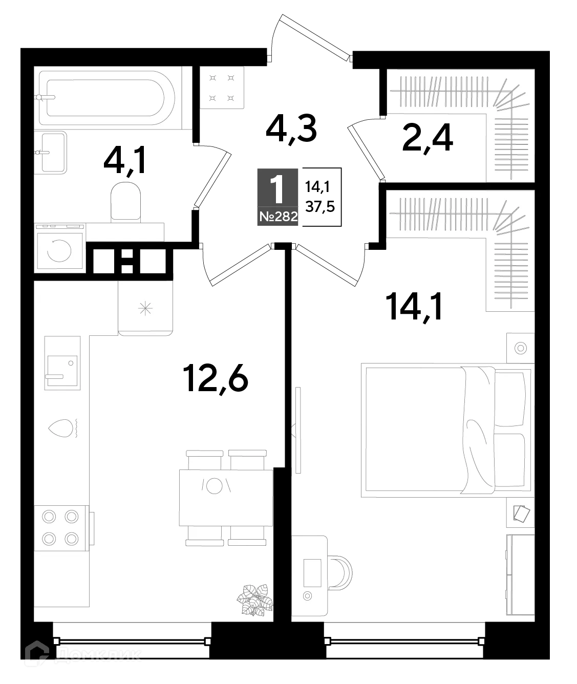 Фото квартиры в ЖК Догма Парк