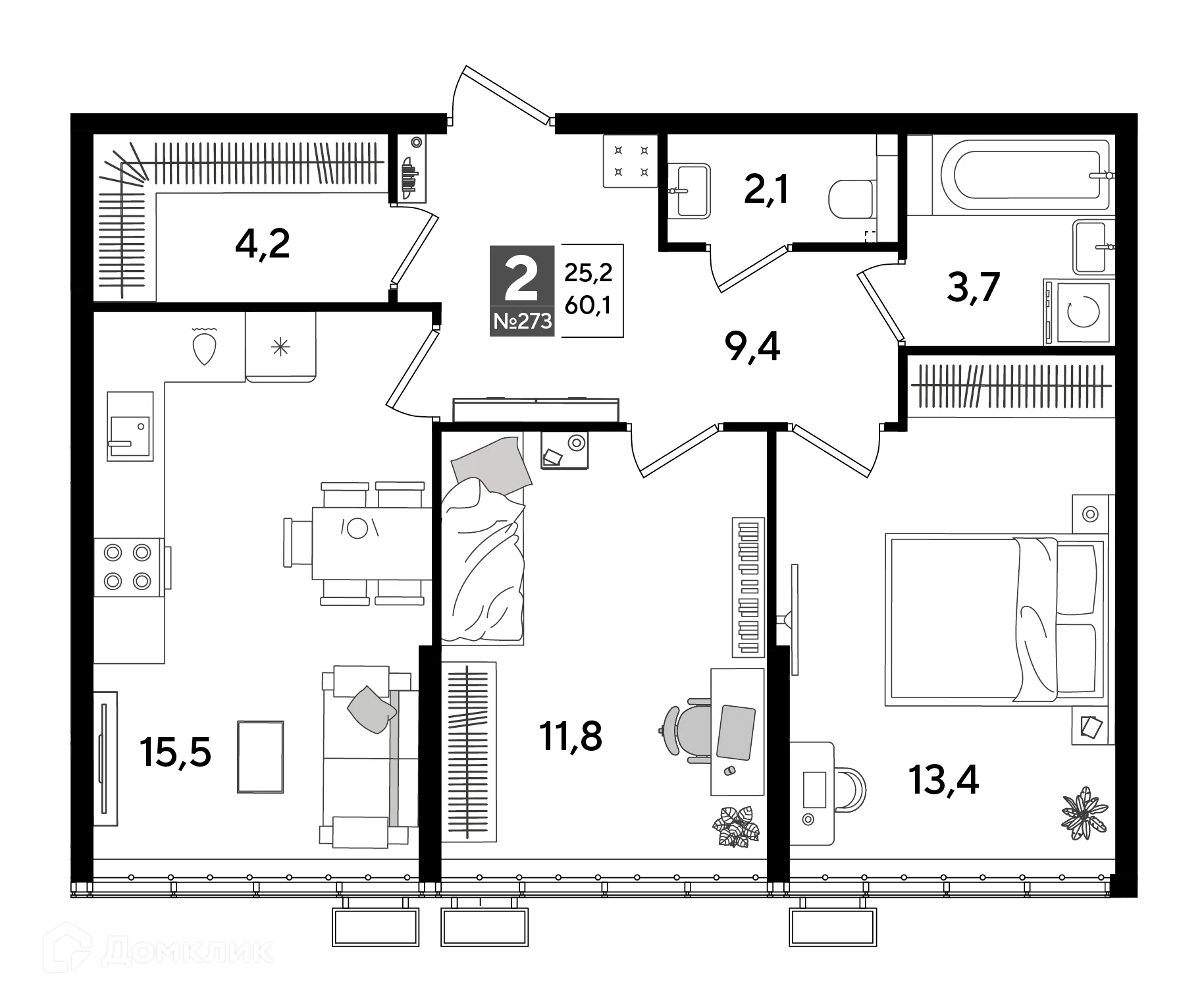 Фото квартиры в ЖК Догма Парк