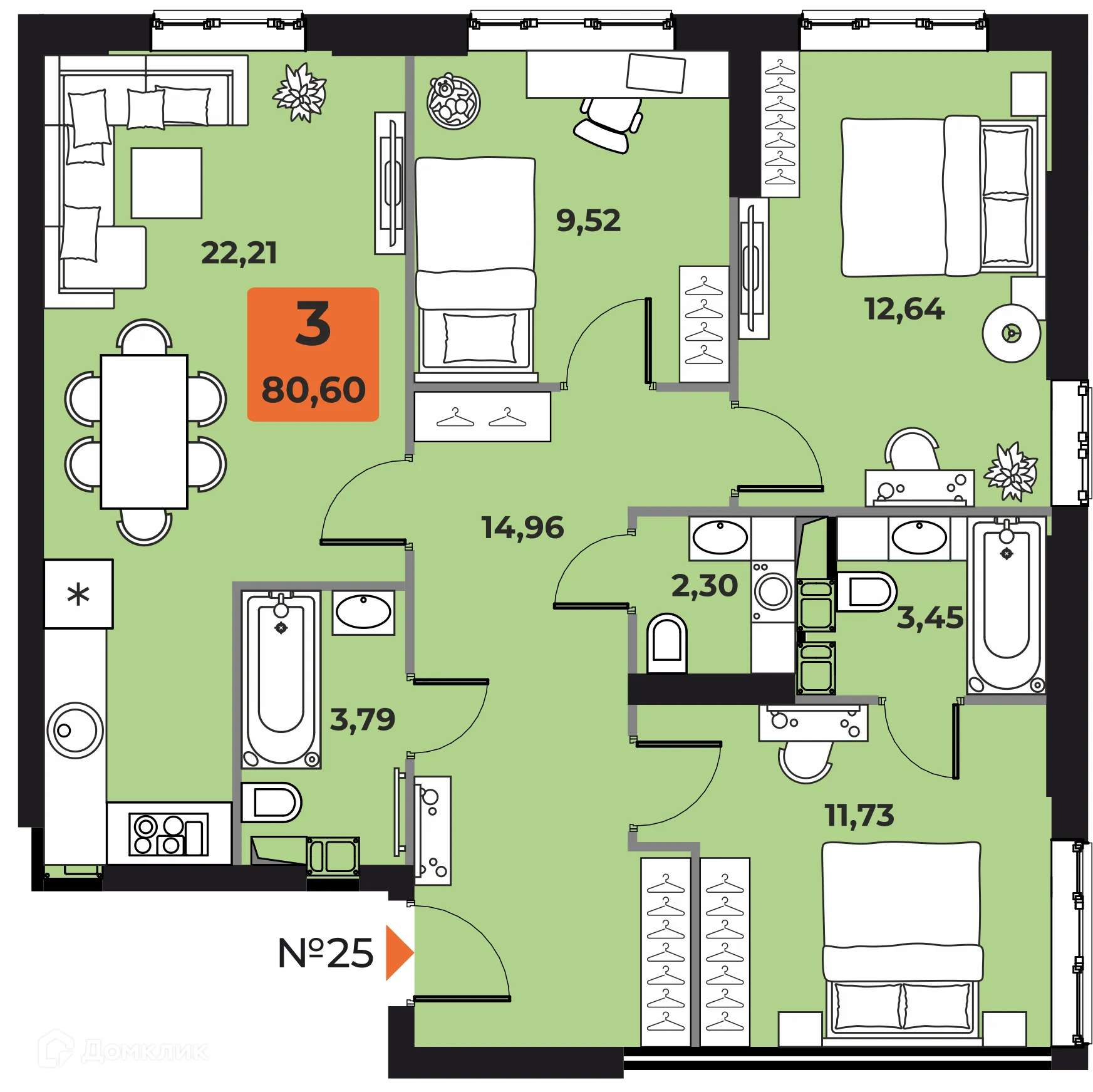Фото квартиры в ЖК "Капитал"
