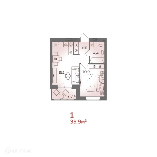 Фото квартиры в ЖК Романовъ комфорт