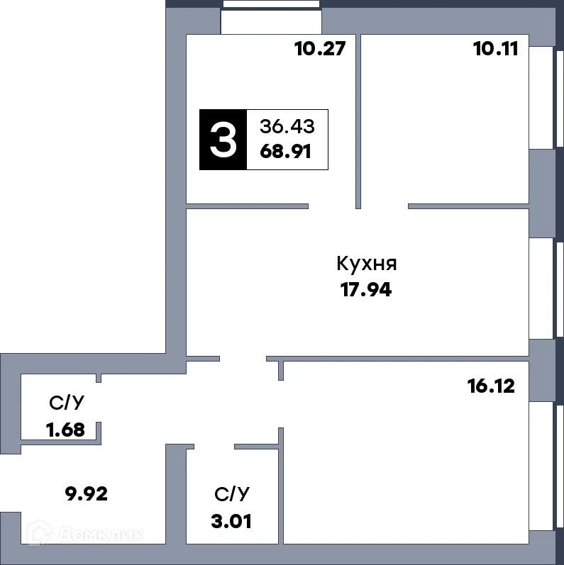 Фото квартиры в ЖК Заречье