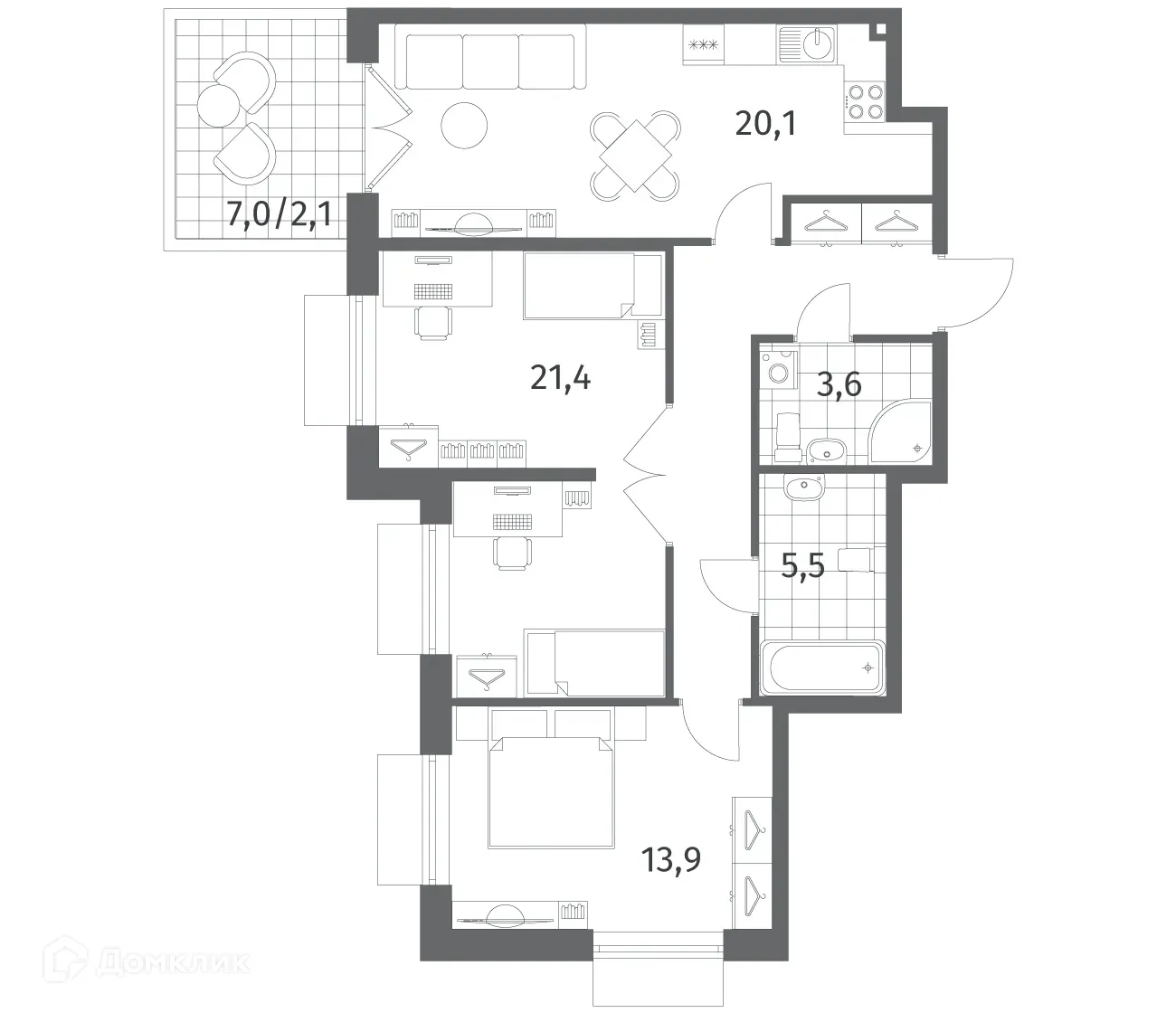 Фото квартиры в ЖК "Парусная 1"