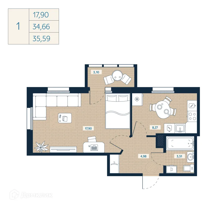 Фото квартиры в ЖК "Belevsky Club (Белевский Клуб)"