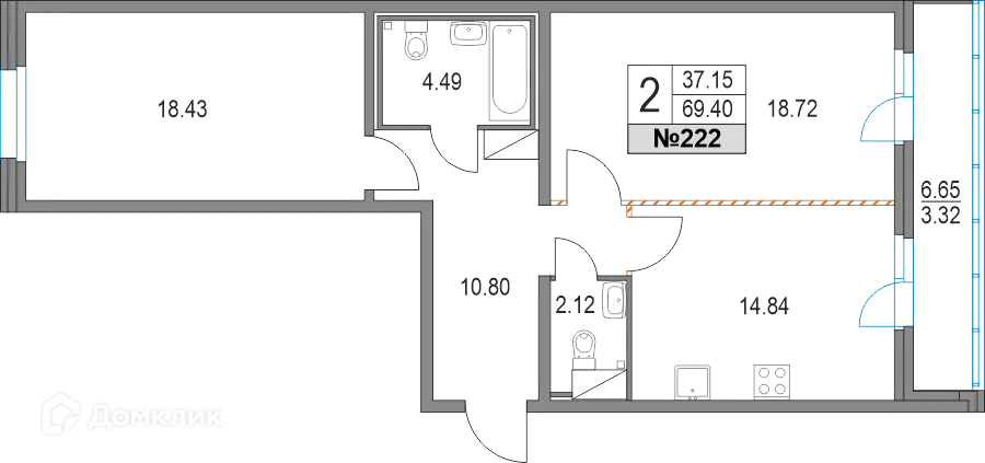 Фото квартиры в ЖК Приморский квартал