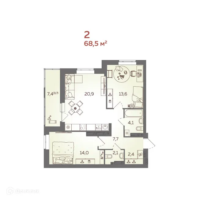 Фото квартиры в ЖК Романовъ комфорт