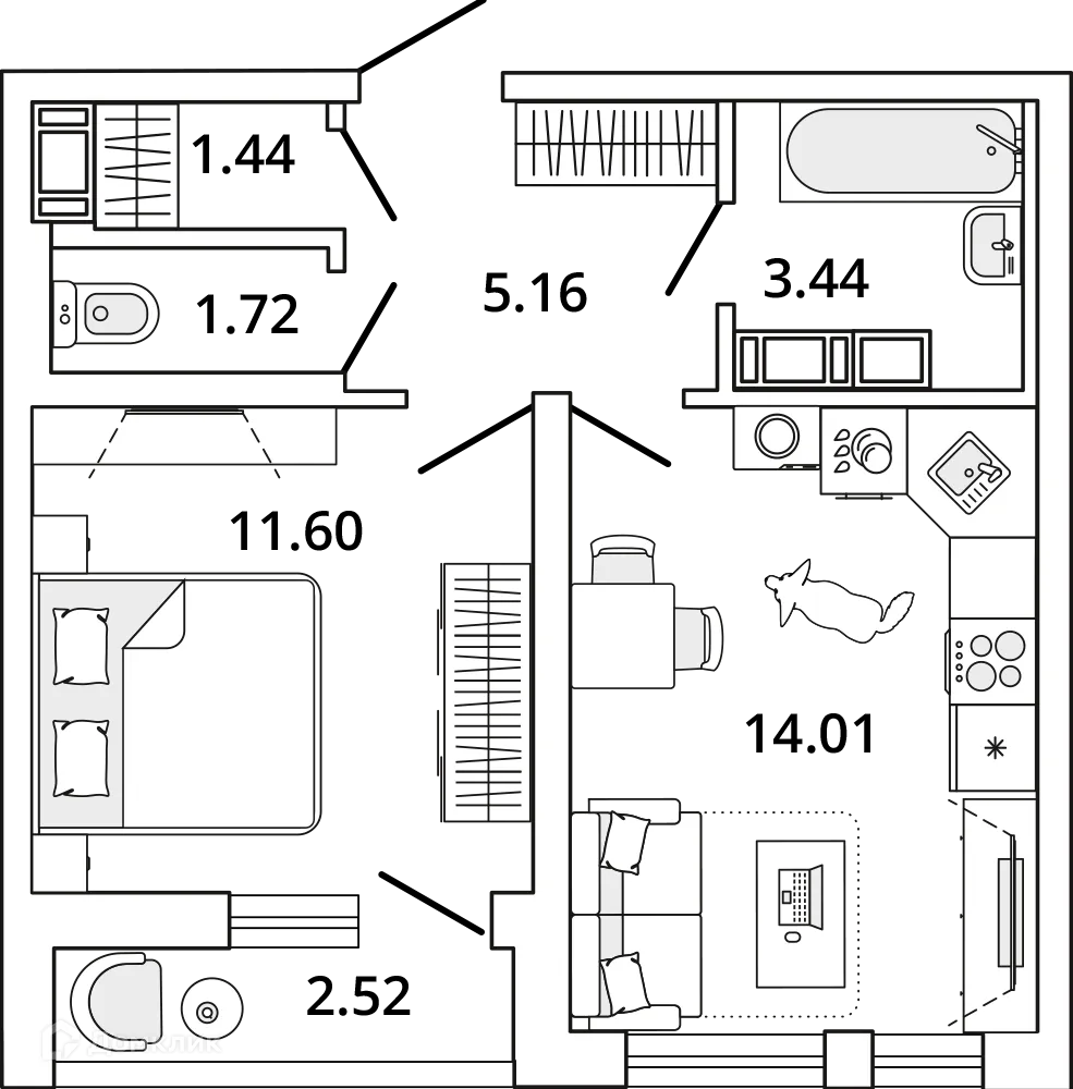 Фото квартиры в ЖК "Master Place"(Мастер Плэйс)