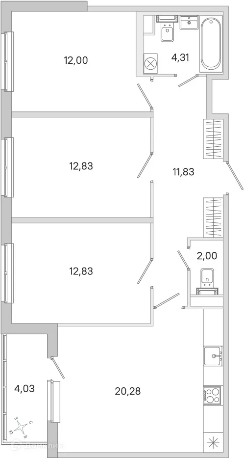Фото квартиры в ЖК ЮгТаун. Олимпийские кварталы