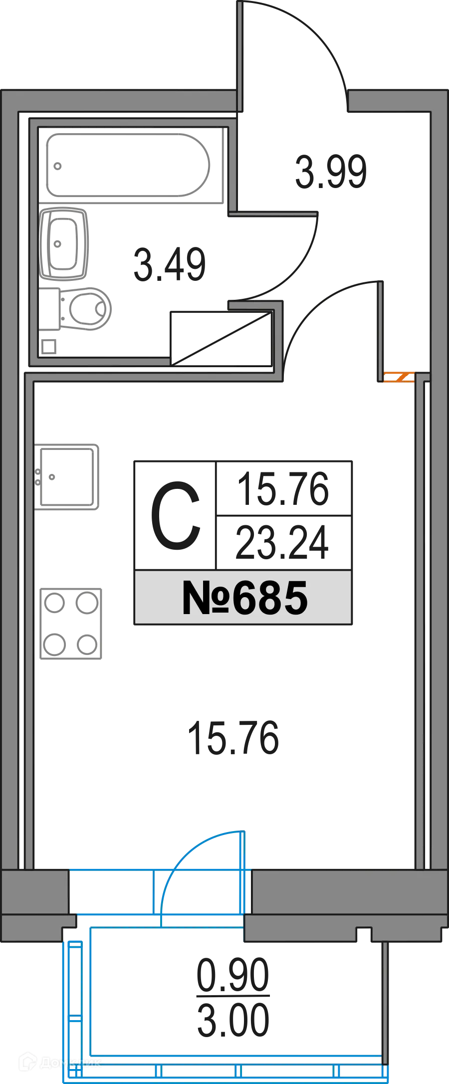 Фото квартиры в ЖК Приморский квартал