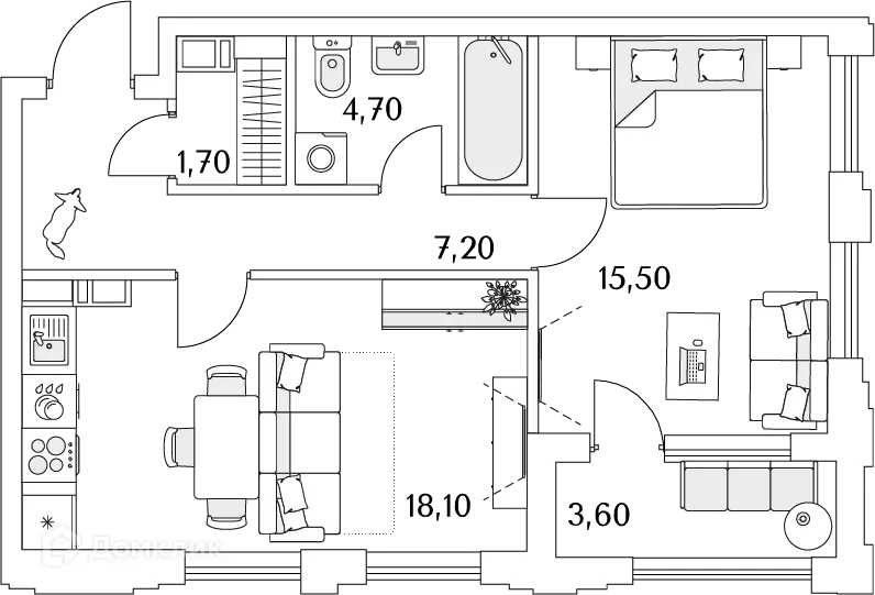 Фото квартиры в ЖК "Тайм Сквер"