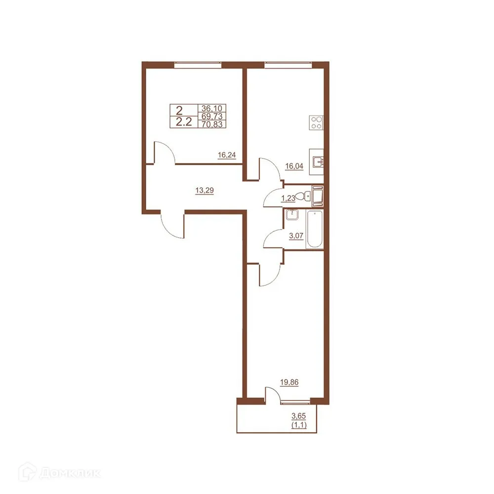 Фото квартиры в ЖК "Полёт"