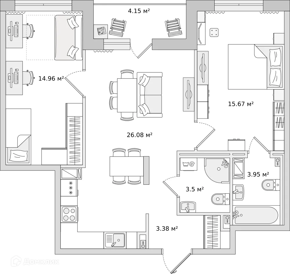Фото квартиры в ЖК ЦДС "Чёрная Речка"