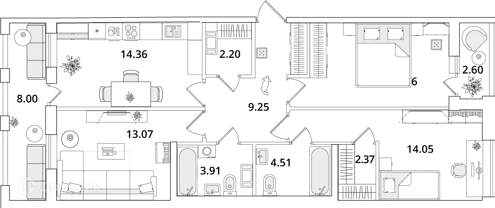 Фото квартиры в ЖК "Cube (Кьюб)"