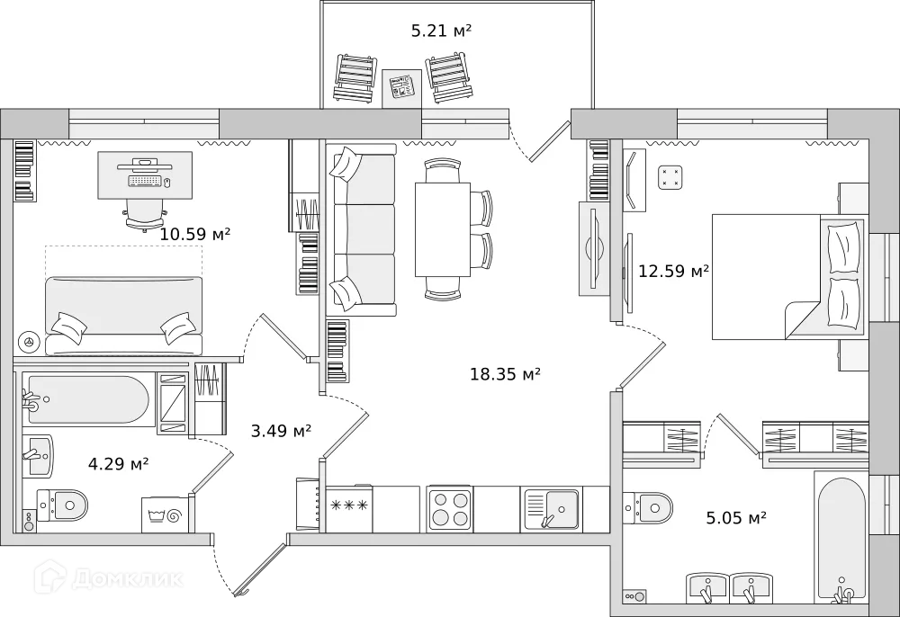 Фото квартиры в ЖК ЦДС "Чёрная Речка"
