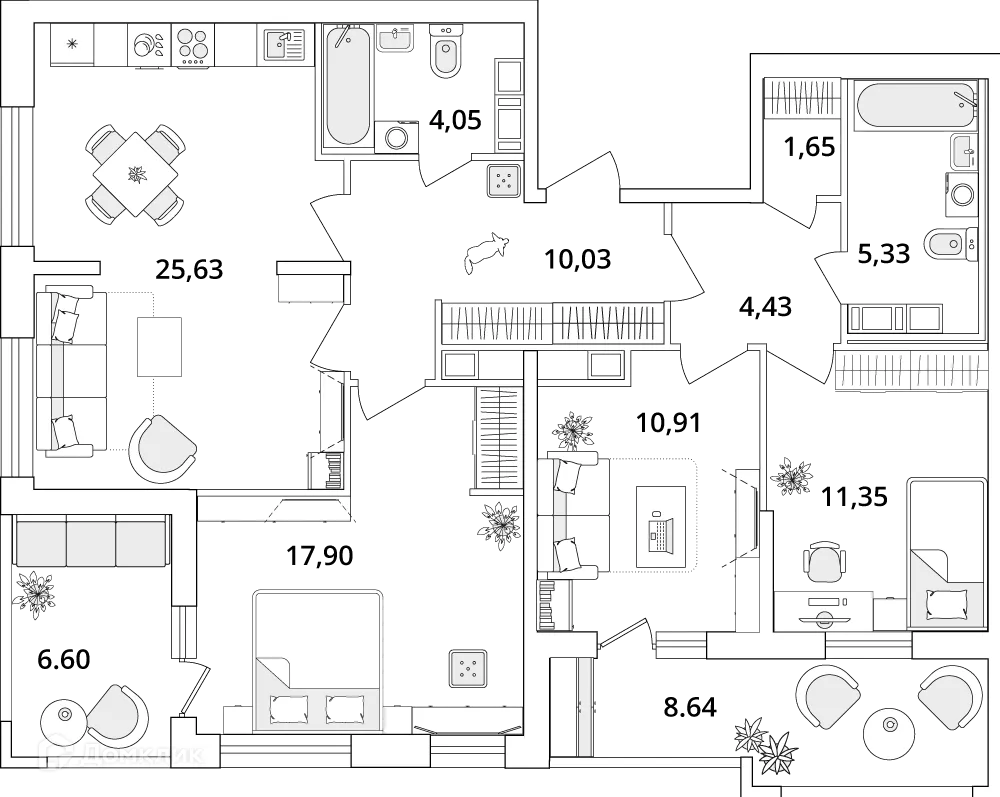 Фото квартиры в ЖК "Cube (Кьюб)"