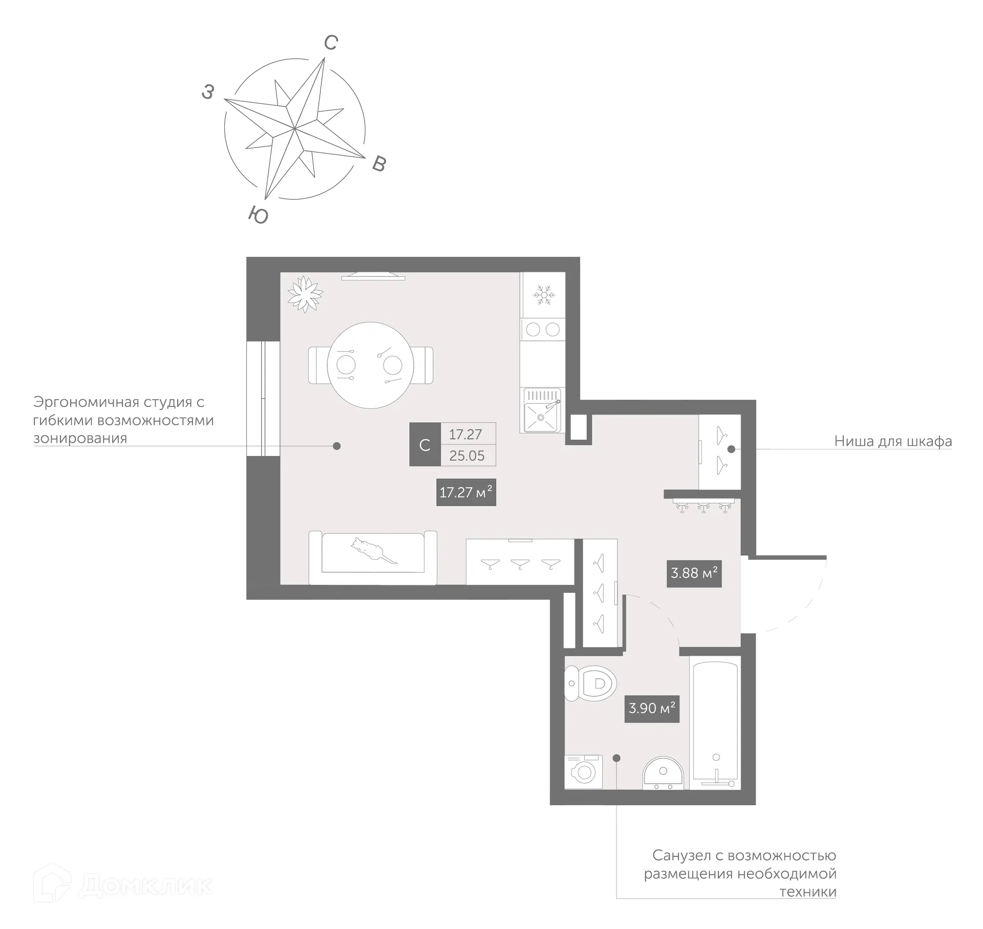 Фото квартиры в ЖК Zoom Черная Речка