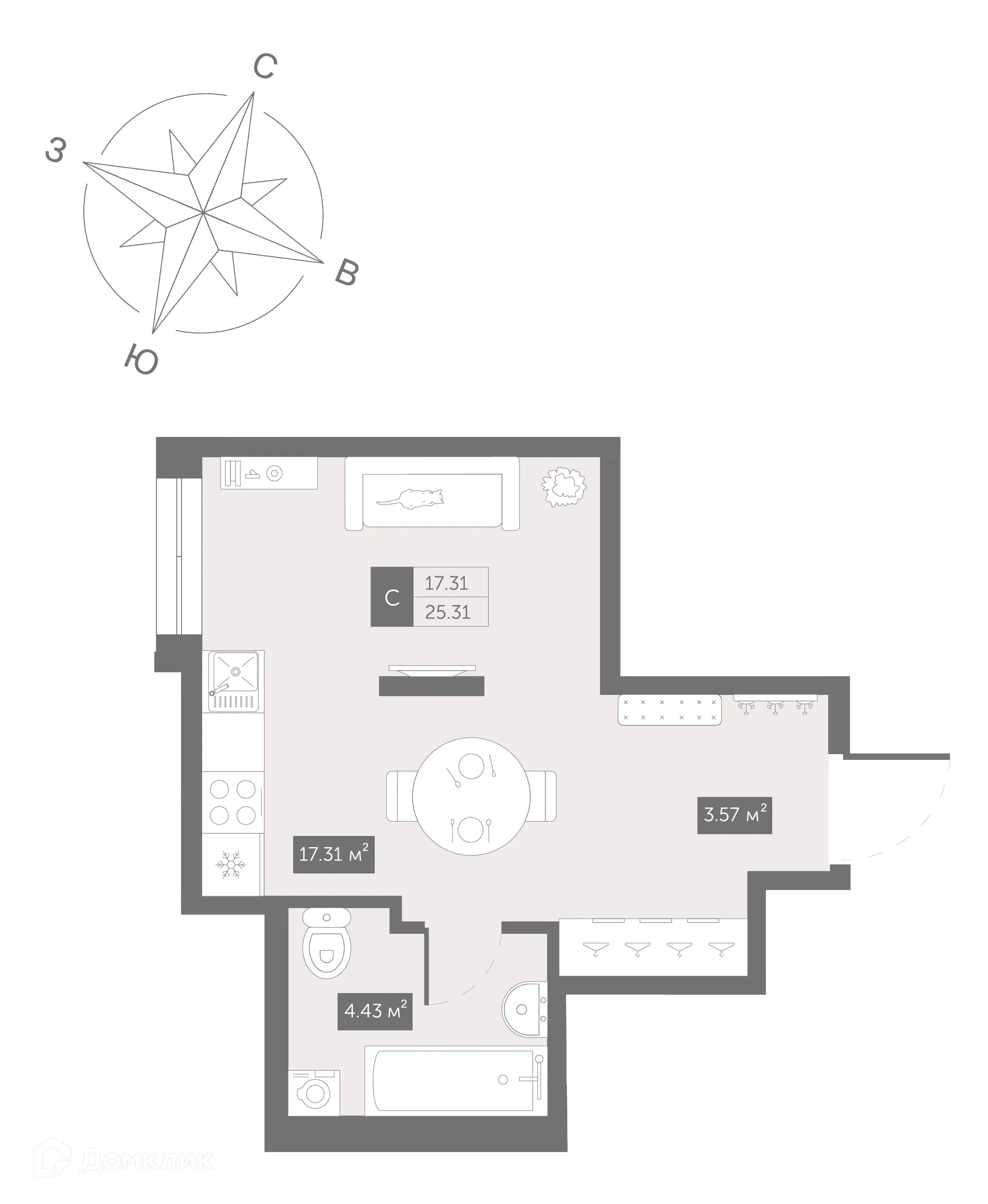 Фото квартиры в ЖК Zoom Черная Речка