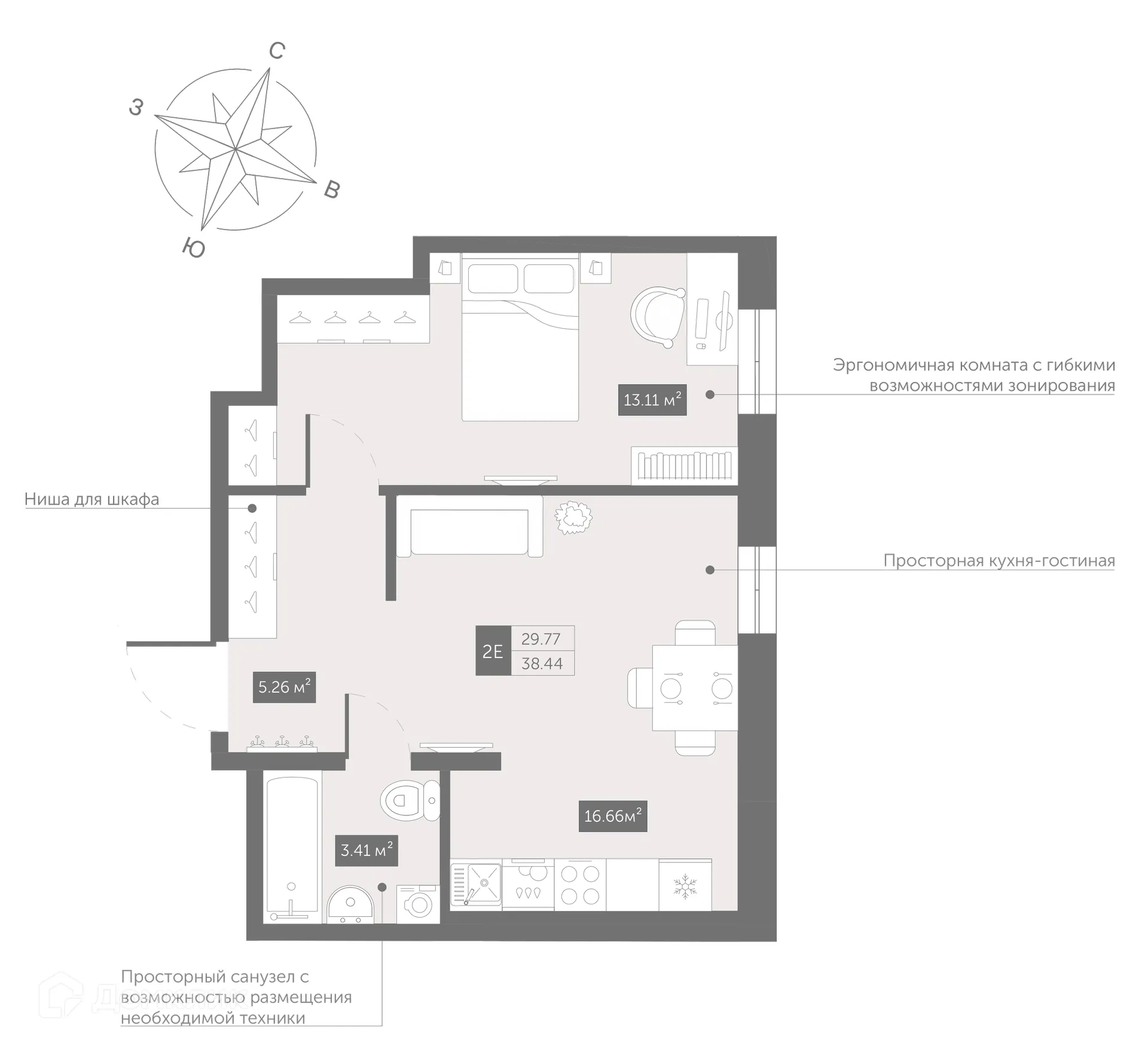 Фото квартиры в ЖК Zoom Черная Речка