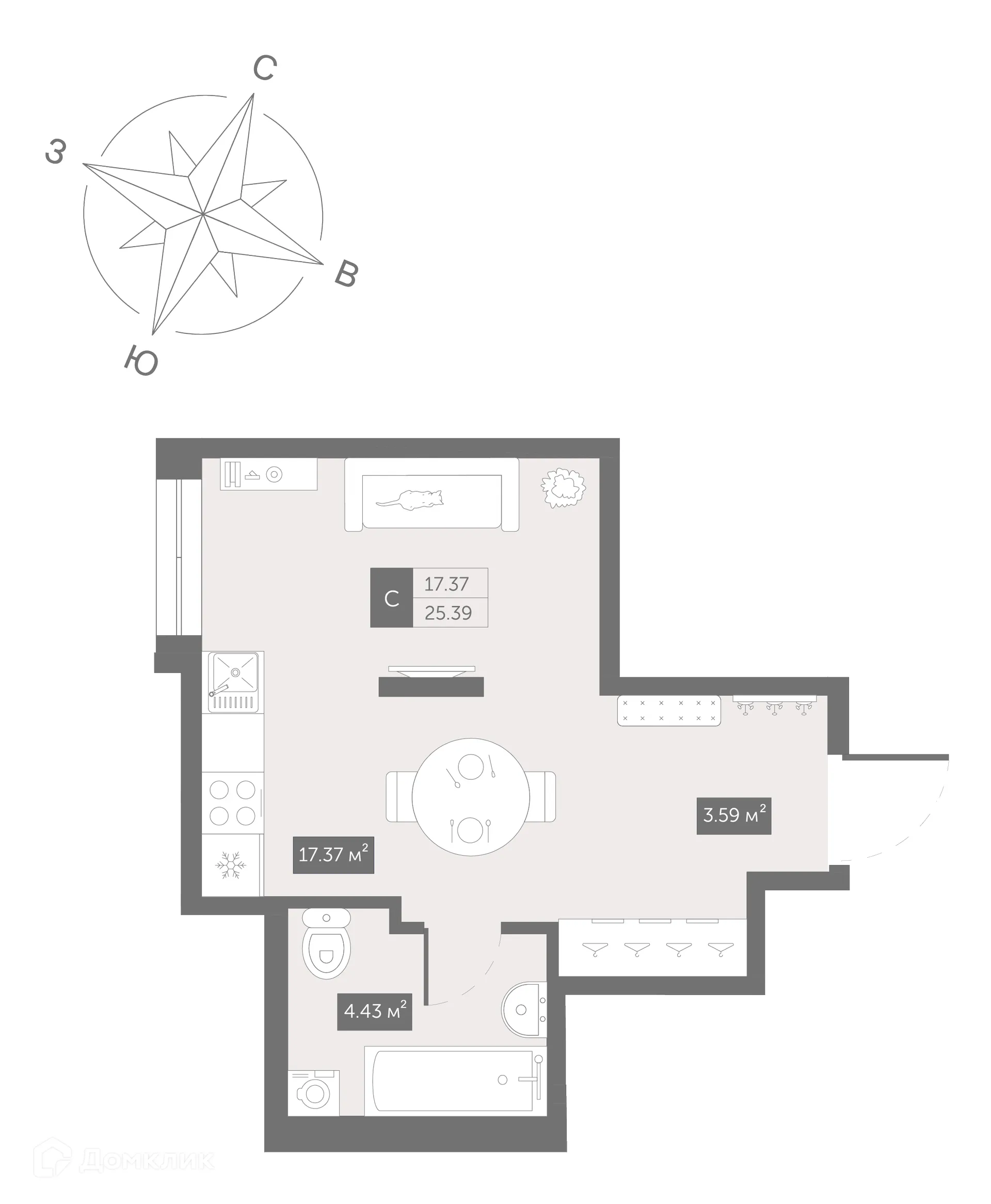 Фото квартиры в ЖК Zoom Черная Речка