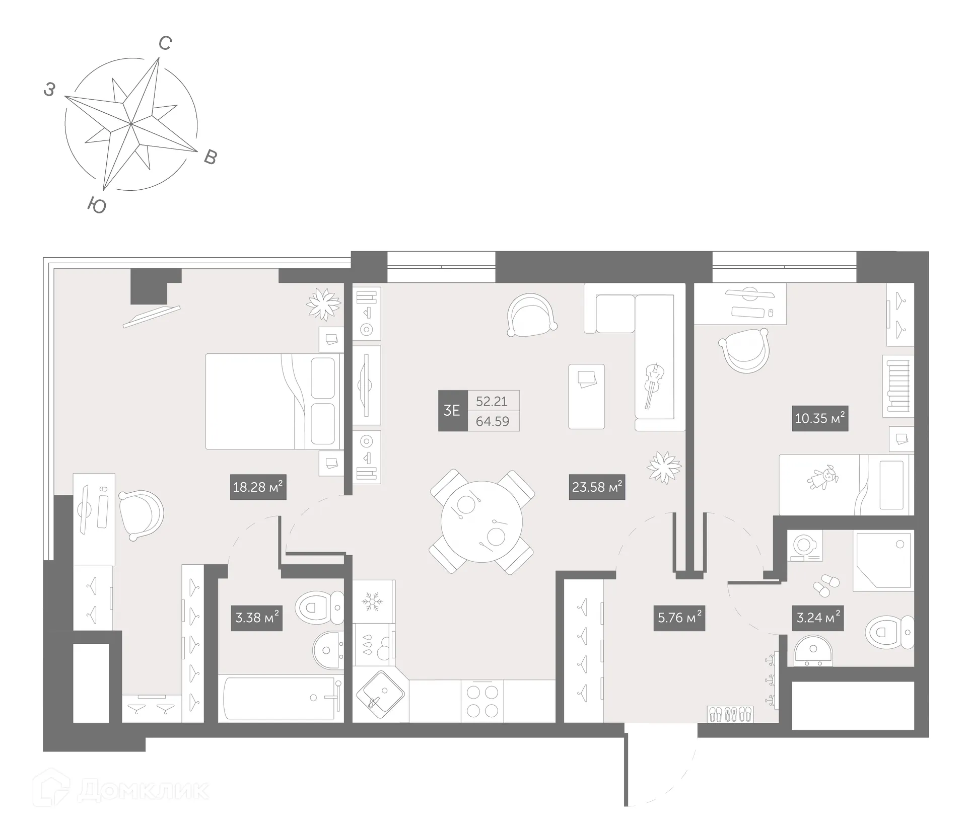 Фото квартиры в ЖК Zoom Черная Речка