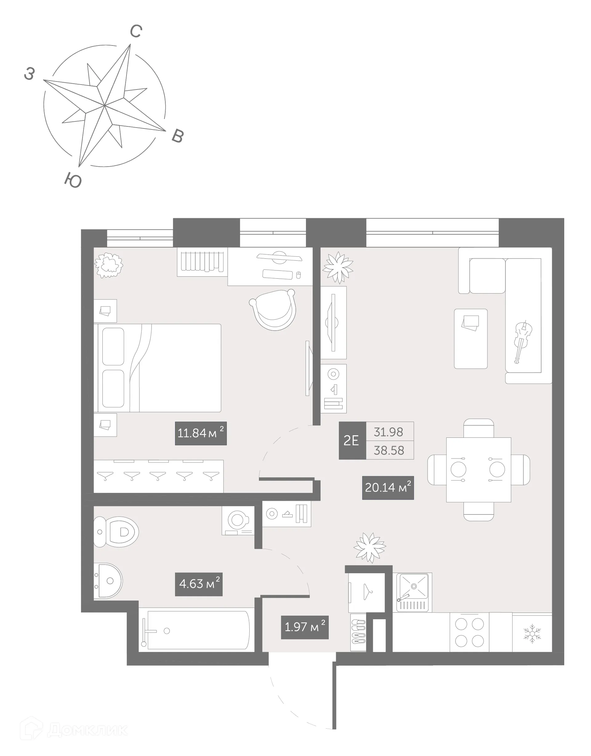 Фото квартиры в ЖК Zoom Черная Речка