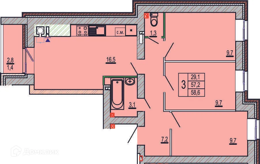 Фото квартиры в ЖК Колизей