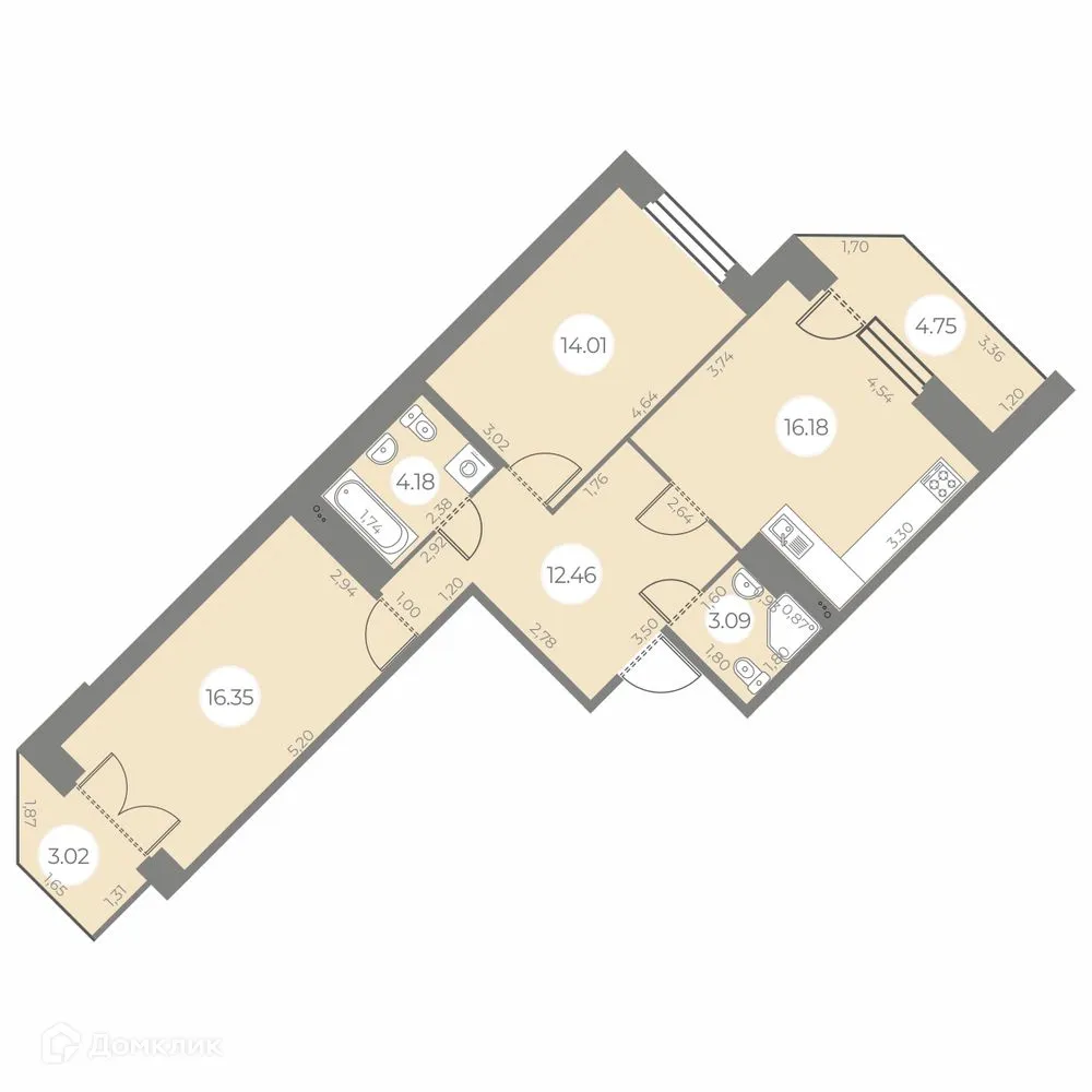 Фото квартиры в ЖК "Огни Залива"