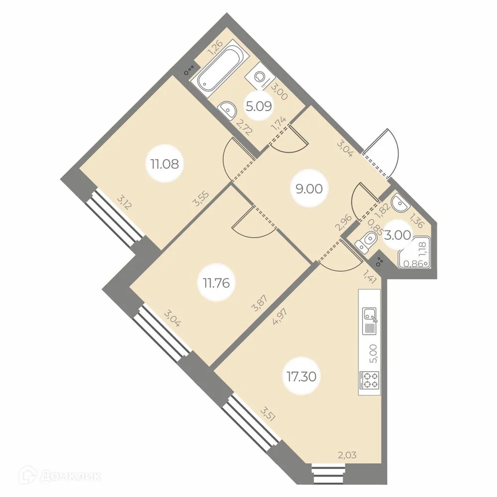 Фото квартиры в ЖК "Огни Залива"