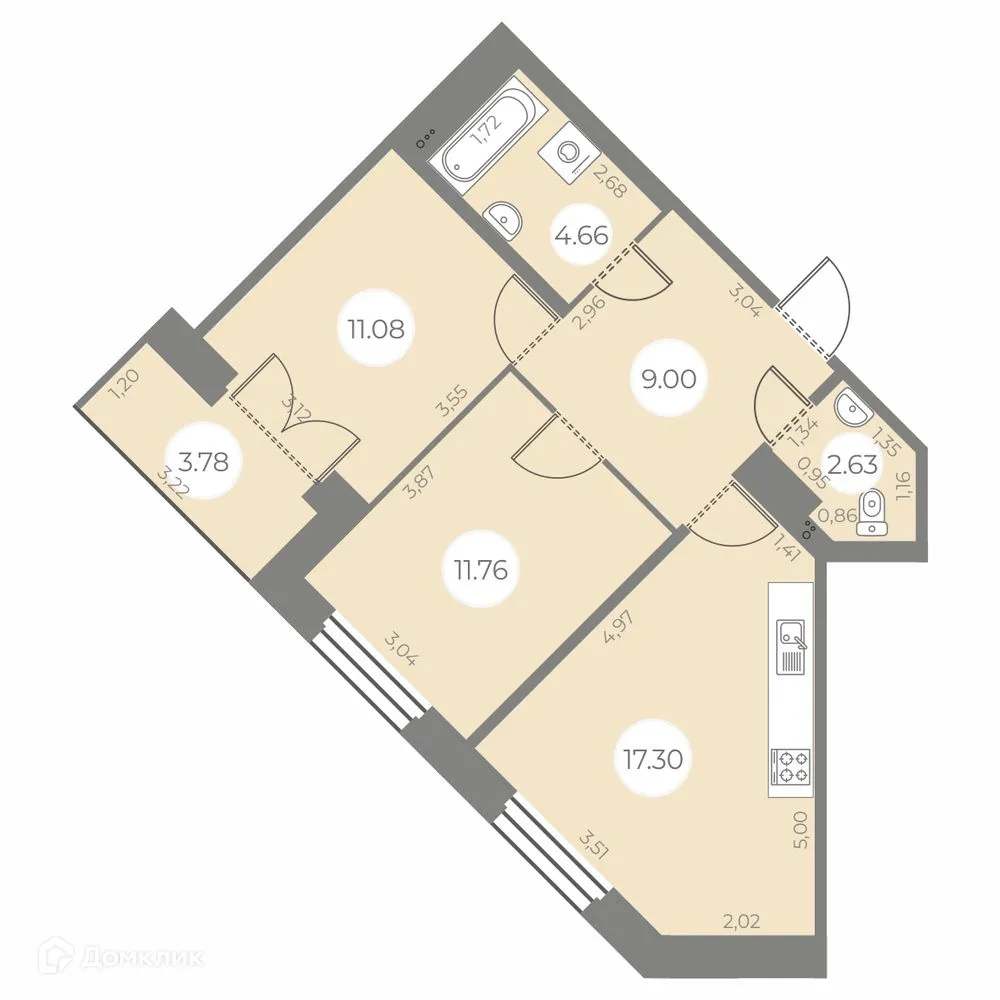 Фото квартиры в ЖК "Огни Залива"