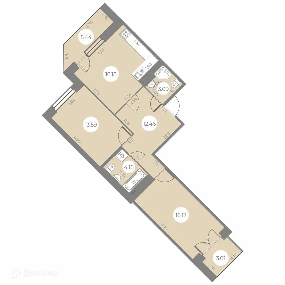 Фото квартиры в ЖК "Огни Залива"