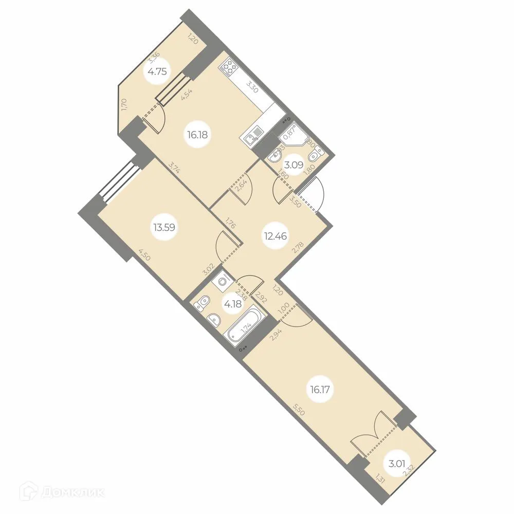 Фото квартиры в ЖК "Огни Залива"