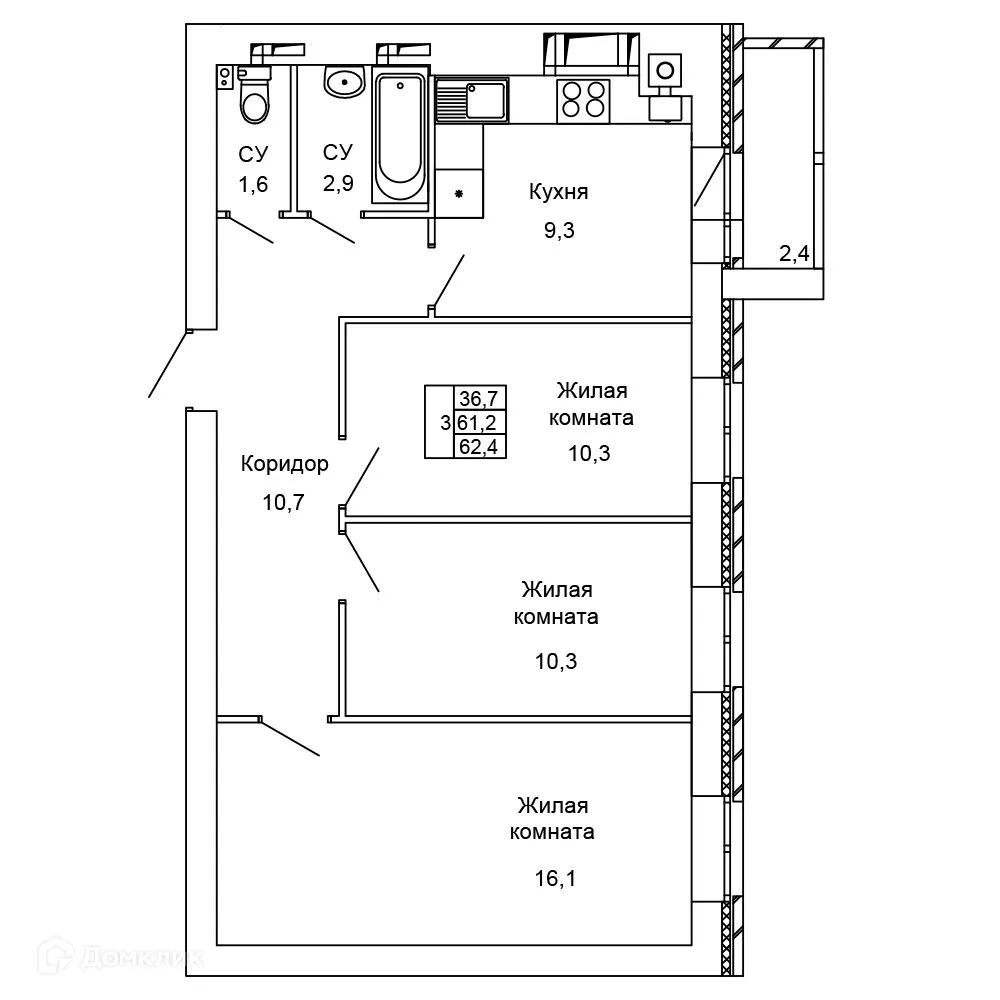 Фото квартиры в ЖК Колизей