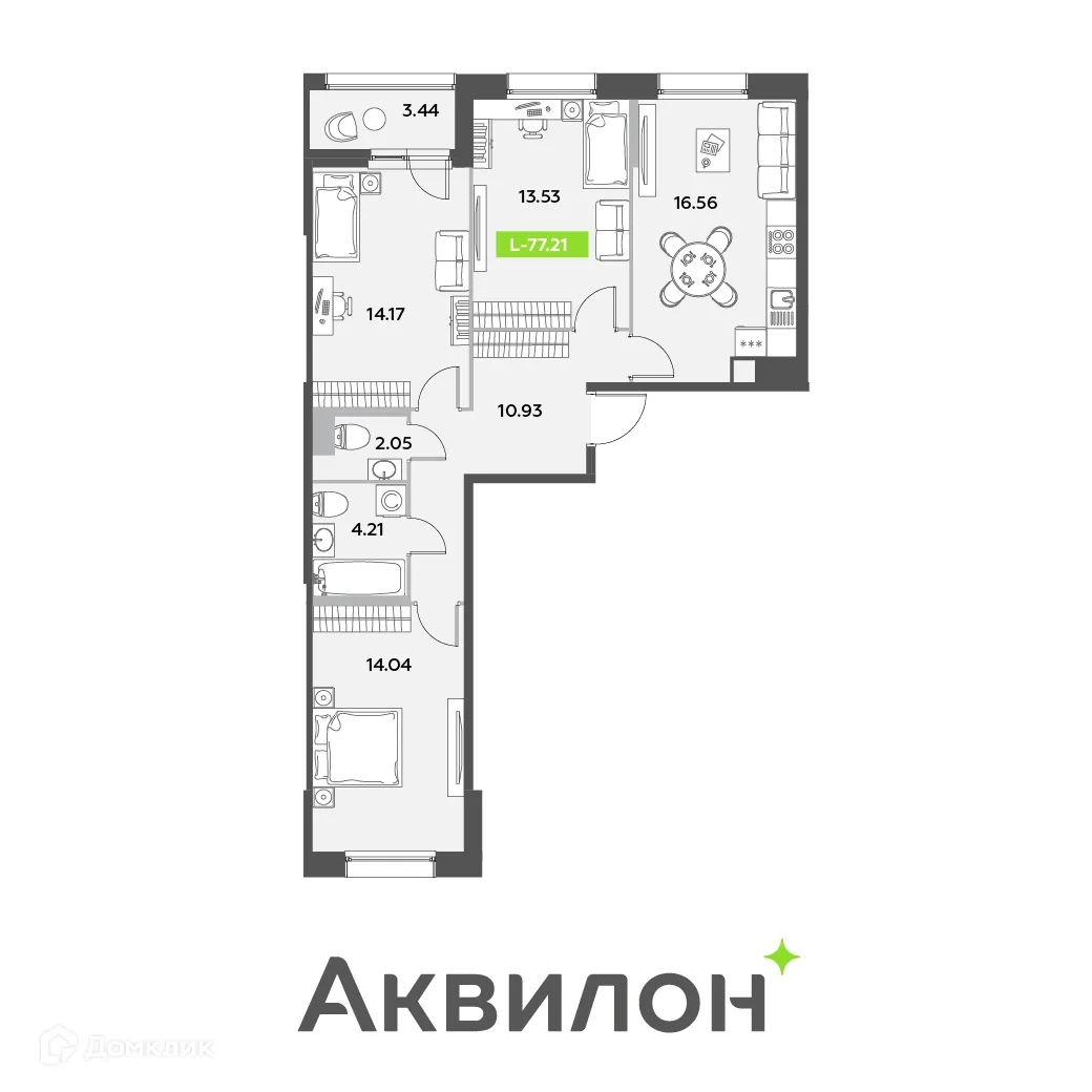 Фото квартиры в ЖК Аквилон Leaves (Аквилон Ливз)