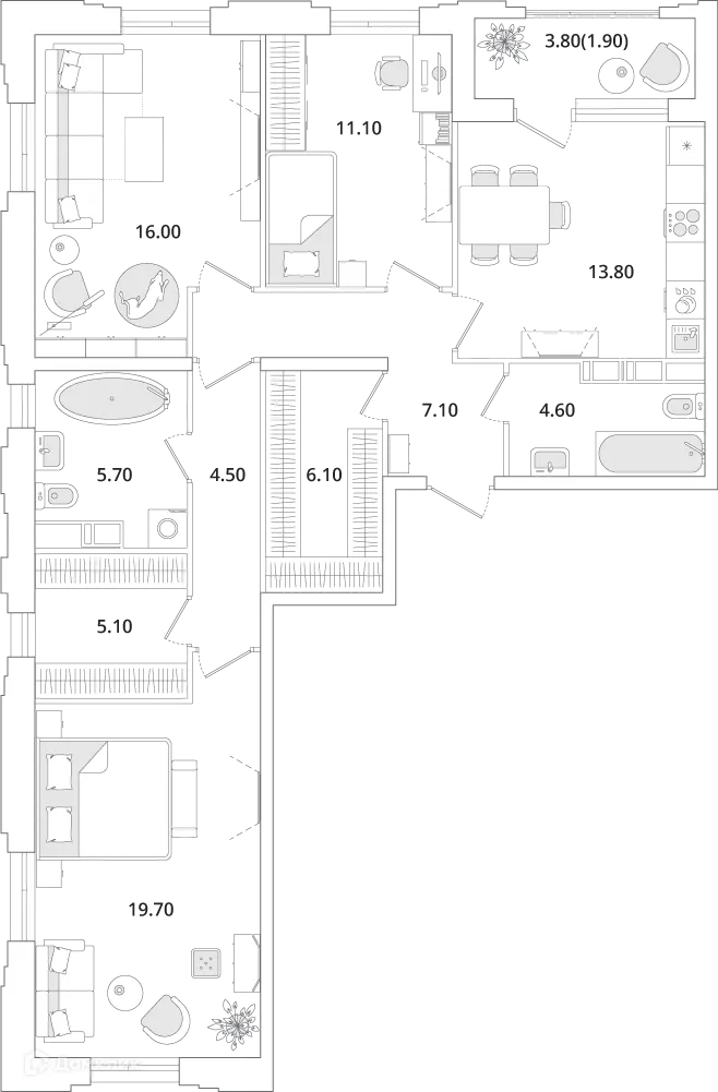 Фото квартиры в ЖК "Тайм Сквер"