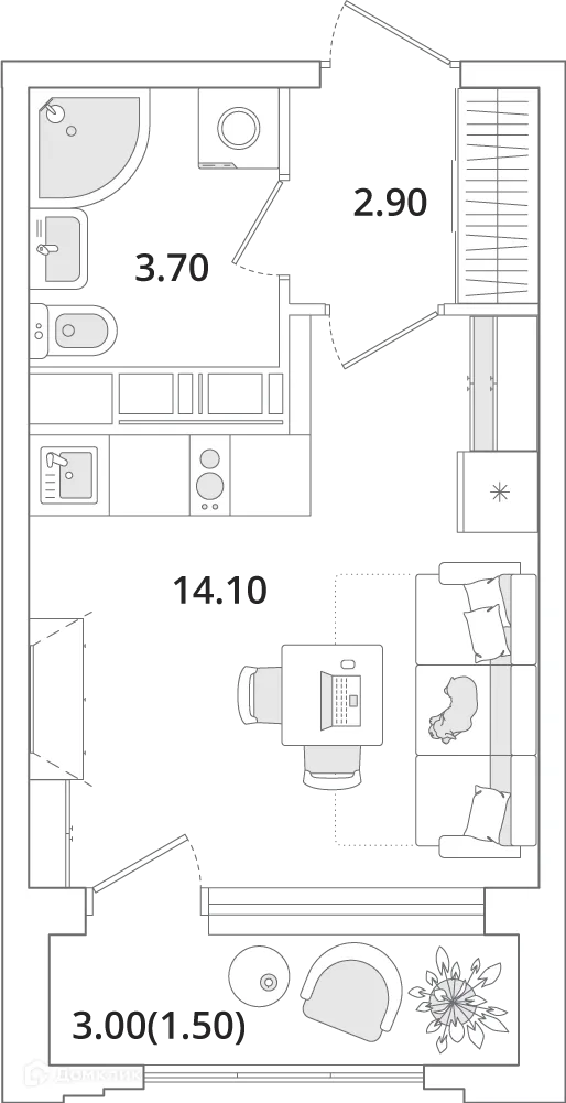Фото квартиры в ЖК "Тайм Сквер"
