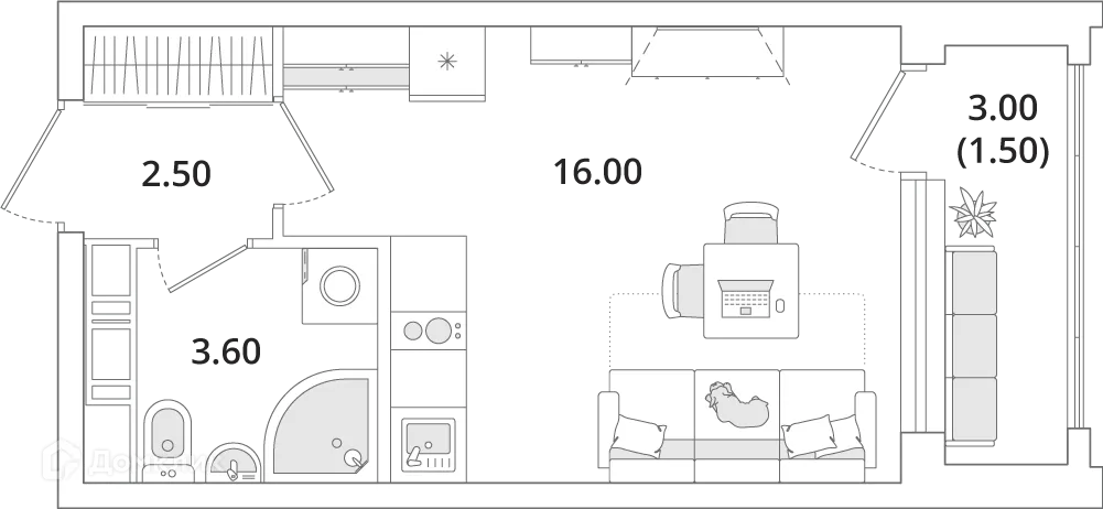 Фото квартиры в ЖК "Тайм Сквер"