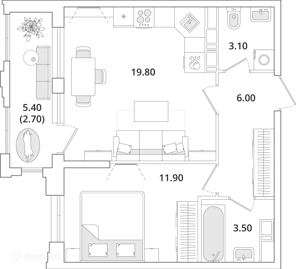Фото квартиры в ЖК "Тайм Сквер"