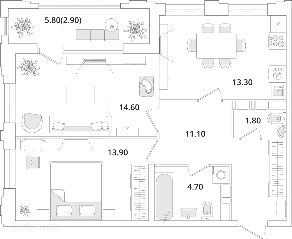 Фото квартиры в ЖК "Тайм Сквер"
