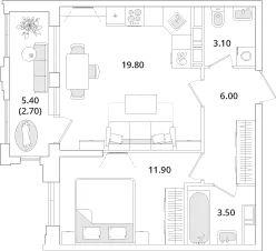 Фото квартиры в ЖК "Тайм Сквер"