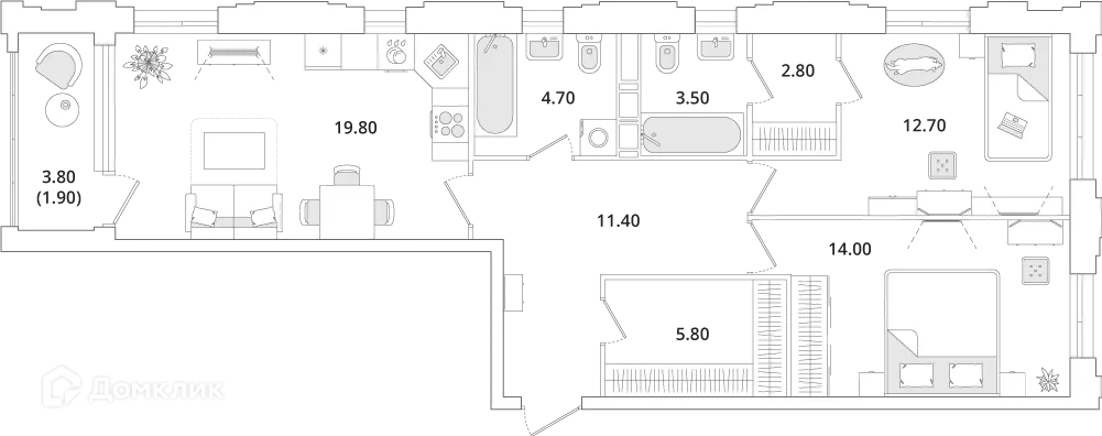 Фото квартиры в ЖК "Тайм Сквер"
