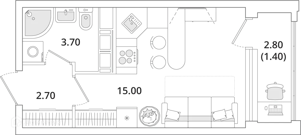 Фото квартиры в ЖК "Тайм Сквер"