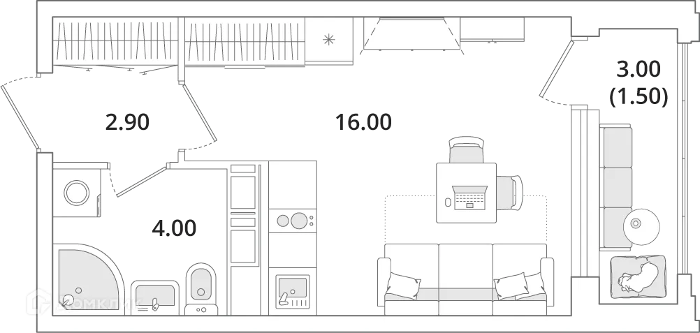 Фото квартиры в ЖК "Тайм Сквер"