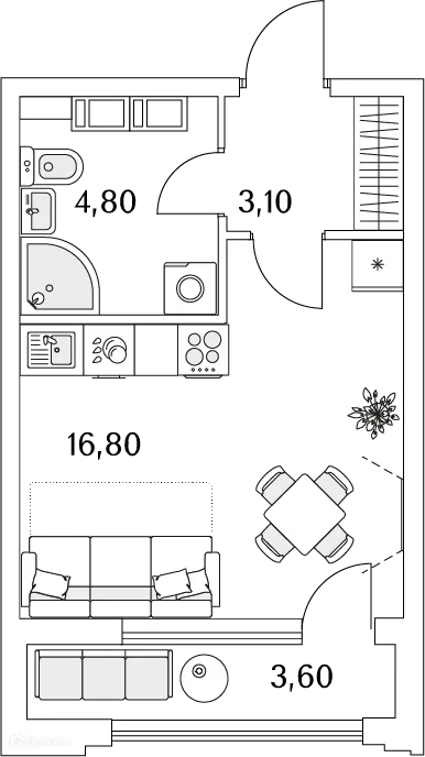 Фото квартиры в ЖК "Тайм Сквер"