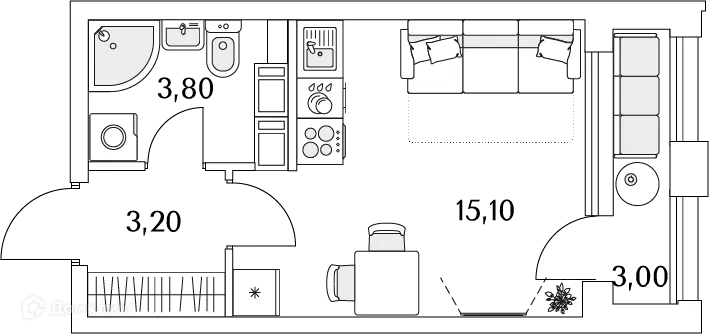 Фото квартиры в ЖК "Тайм Сквер"
