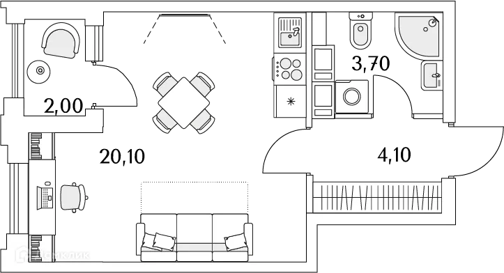 Фото квартиры в ЖК "Тайм Сквер"