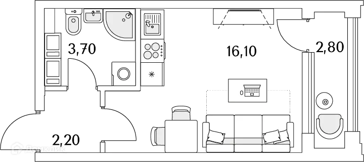Фото квартиры в ЖК "Тайм Сквер"