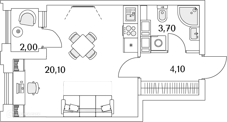 Фото квартиры в ЖК "Тайм Сквер"